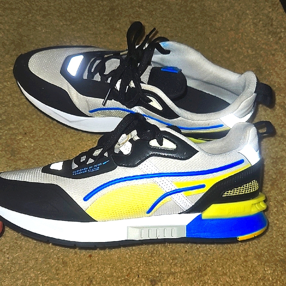 Puma Men's Black, Blue, Yellow Sneakers